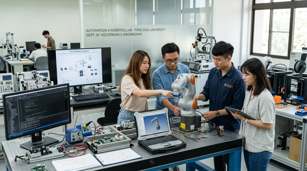 Du học Đài Loan trường Đại học Phùng Giáp (Feng Chia University) 2 Sinh viên học tập và nghiên cứu trong phòng thí nghiệm công nghệ tại trường - Du học Đài Loan trường Đại học Phùng Giáp