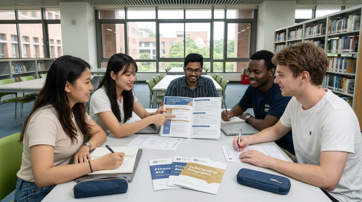Sinh viên quốc tế học tập tại thư viện Đại học Quốc lập Trung Chính - Du học Đài Loan trường Đại học Quốc lập Trung Chính