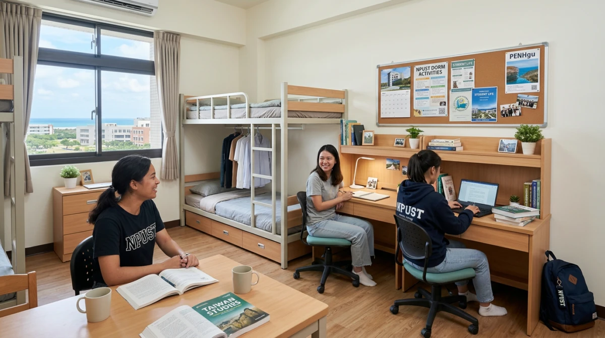 Khu ký túc xá sinh viên tại trường - Du học Đài Loan trường Đại học Khoa học và Công nghệ Quốc lập Bành Hồ