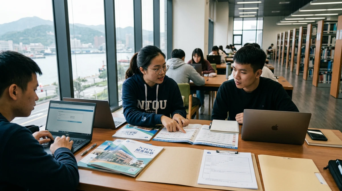 Sinh viên học tập tại khuôn viên trường Đại học Hải dương Quốc lập Đài Loan - Du học Đài Loan trường Đại học Hải dương Quốc lập Đài Loan
