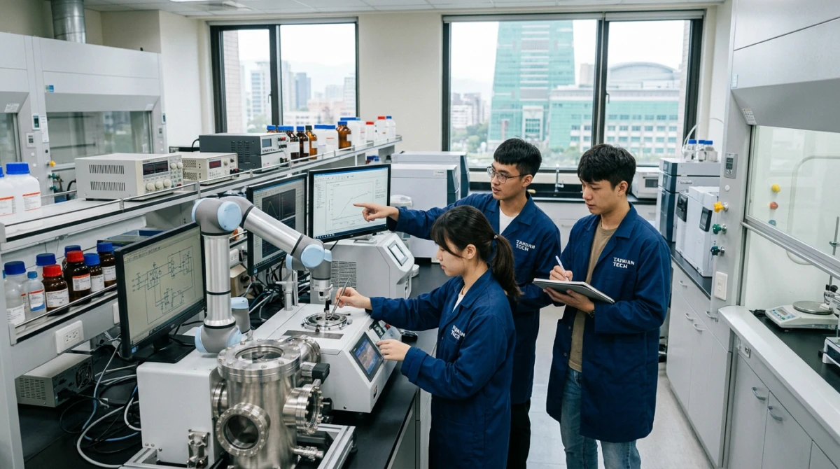 Du học Đài Loan trường Đại học Khoa học và Công nghệ Quốc lập Đài Loan (National Taiwan University of Science and Technology) 2 Sinh viên nghiên cứu tại phòng thí nghiệm công nghệ cao của NTUST - Du học Đài Loan trường Đại học Khoa học và Công nghệ Quốc lập Đài Loan