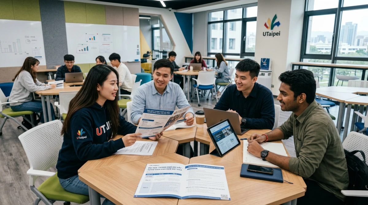 Sinh viên quốc tế trong giờ học tại Đại học Thành phố Đài Bắc - Du học Đài Loan trường Đại học Thành phố Đài Bắc
