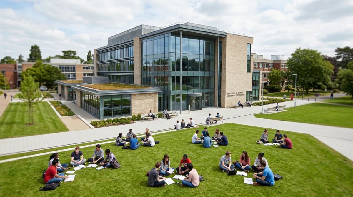 Khuôn viên xanh mát và hiện đại của University of Reading mang đến môi trường học tập lý tưởng. - Du học ở Reading