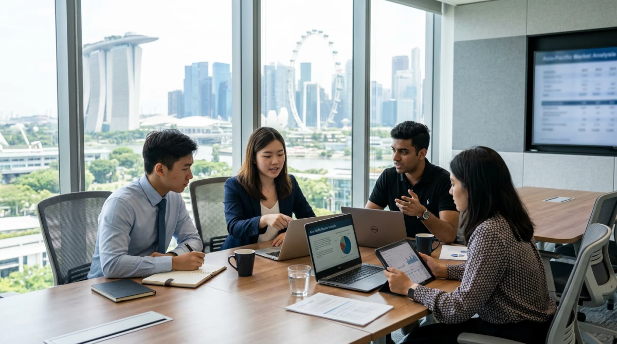 Sinh viên khối ngành kinh tế tại Singapore trong giờ thảo luận nhóm thực tế - Du học singapore nên học ngành gì