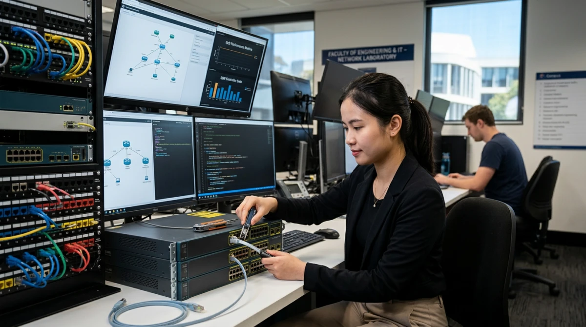 Du học Thạc sĩ Network Engineering tại Úc 2 Sinh viên nghiên cứu hệ thống mạng máy tính tại trường đại học Úc - Du học Thạc sĩ Network Engineering tại Úc