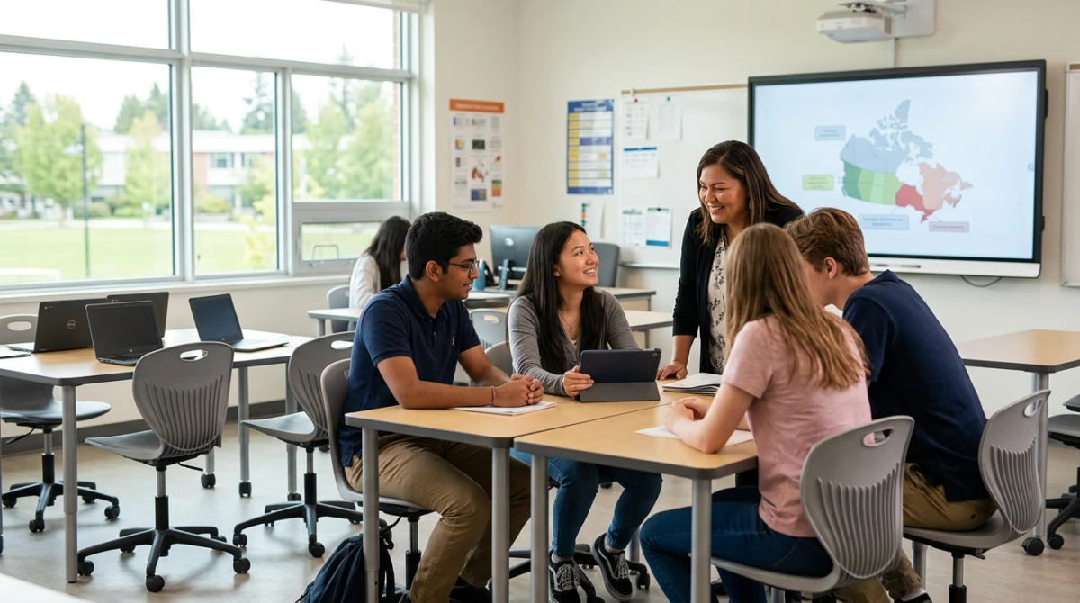 Học sinh quốc tế học tập trong không gian hiện đại tại học khu Surrey Schools - du học canada trường surrey schools
