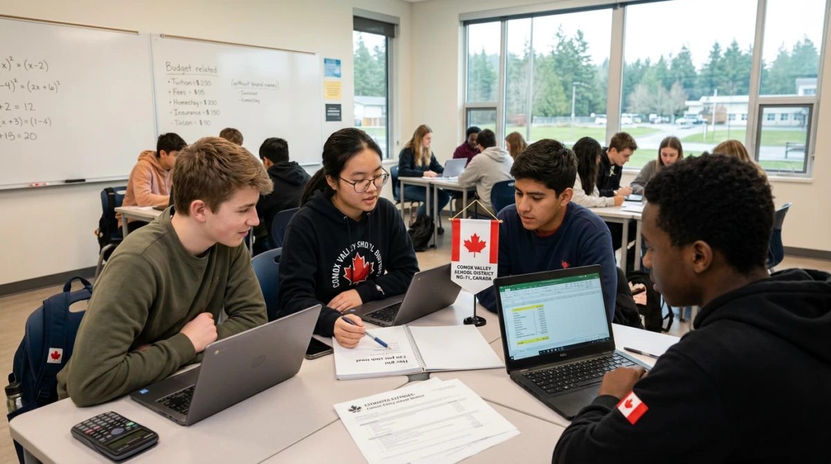 Du học THPT Canada trường Comox Valley School No 71 2 Học sinh quốc tế tham gia học tập trong lớp học hiện đại tại Comox Valley - du học canada trường comox valley