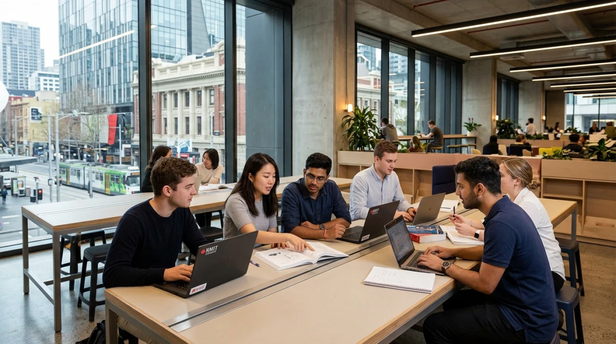 Du học Úc trường RMIT University: Đại học hoàng gia Úc! 2 Sinh viên học tập trong không gian hiện đại tại RMIT University - du học úc trường rmit