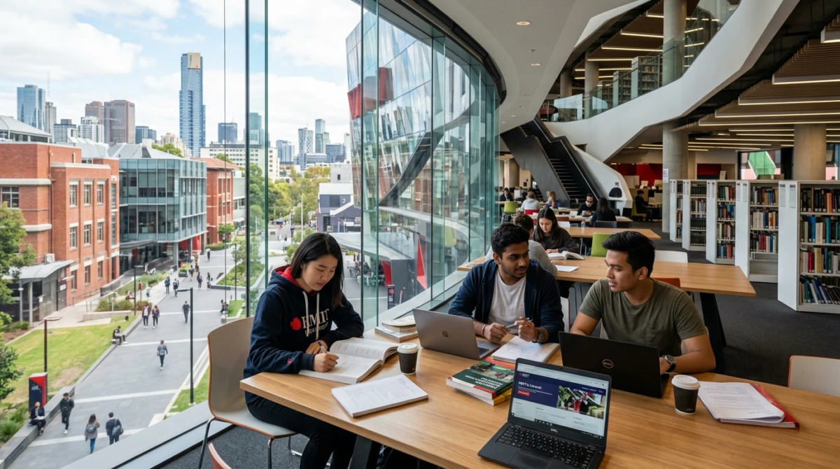 Du học Úc trường RMIT University 4 Sinh viên quốc tế học tập tại thư viện hiện đại của RMIT University - RMIT University