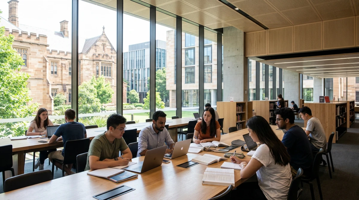 Sinh viên học tập tại thư viện hiện đại của Sydney University - Sydney University