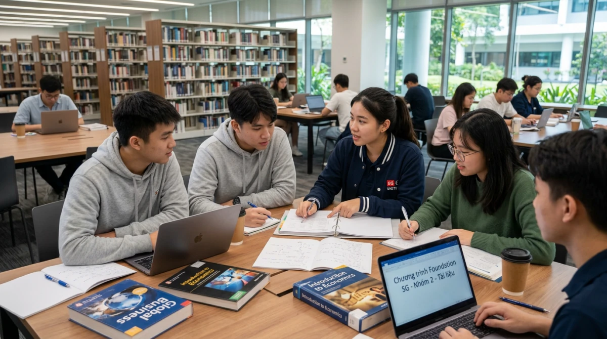 Foundation Singapore: Điều kiện, chi phí và lộ trình lên đại học 2 Sinh viên phát triển kỹ năng học thuật trong không gian thư viện tiêu chuẩn quốc tế. - Foundation Singapore