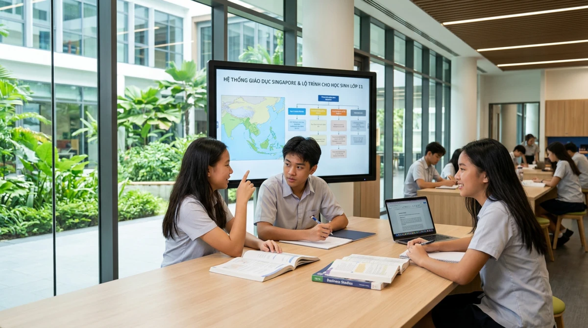 Môi trường học tập tiêu chuẩn quốc tế tại Singapore giúp học sinh nhanh chóng hòa nhập. - Học hết lớp 11 nên học gì tại Singapore