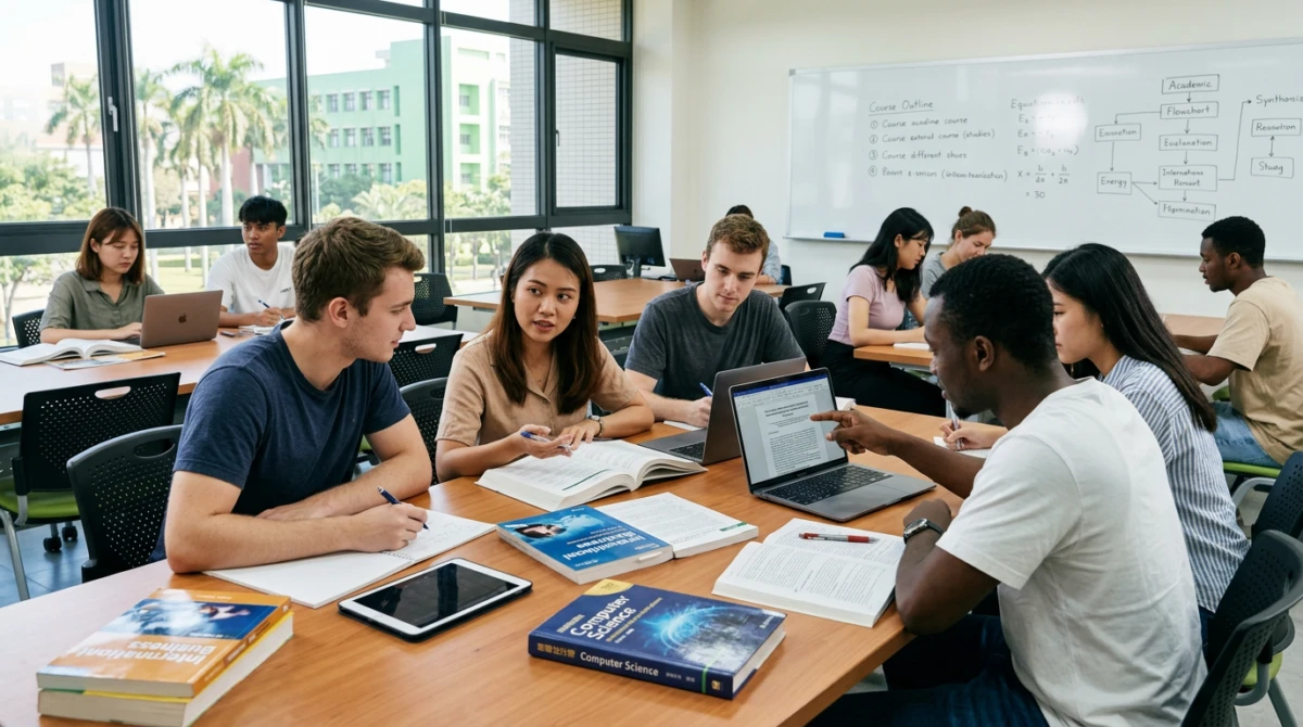 Sinh viên quốc tế trong giờ học tại Đại học Nghĩa Thủ - Du học Đài Loan trường Đại học Nghĩa Thủ