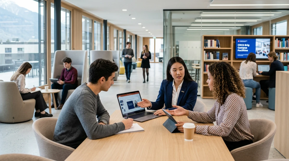 Sinh viên trong giờ thảo luận chuyên đề tại cơ sở chính của trường - César Ritz Colleges Switzerland CRCS