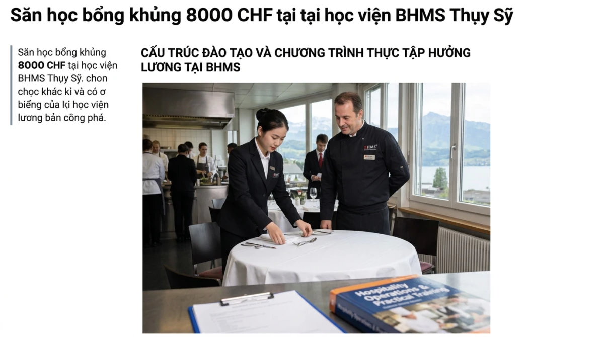 Săn học bổng khủng 8000 CHF tại học viện BHMS Thụy Sỹ 2 học bổng khủng 8000 CHF tại học viện BHMS Thụy Sỹ - Cấu trúc đào tạo và chương trình thực tập hưởng lương tại BHMS - học bổng khủng 8000 CHF tại học viện BHMS Thụy Sỹ
