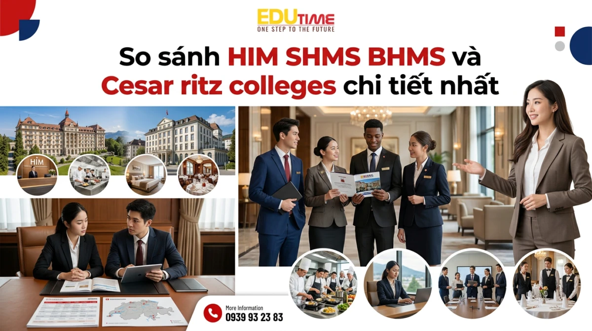 So sánh HIM SHMS BHMS và Cesar ritz colleges chi tiết nhất