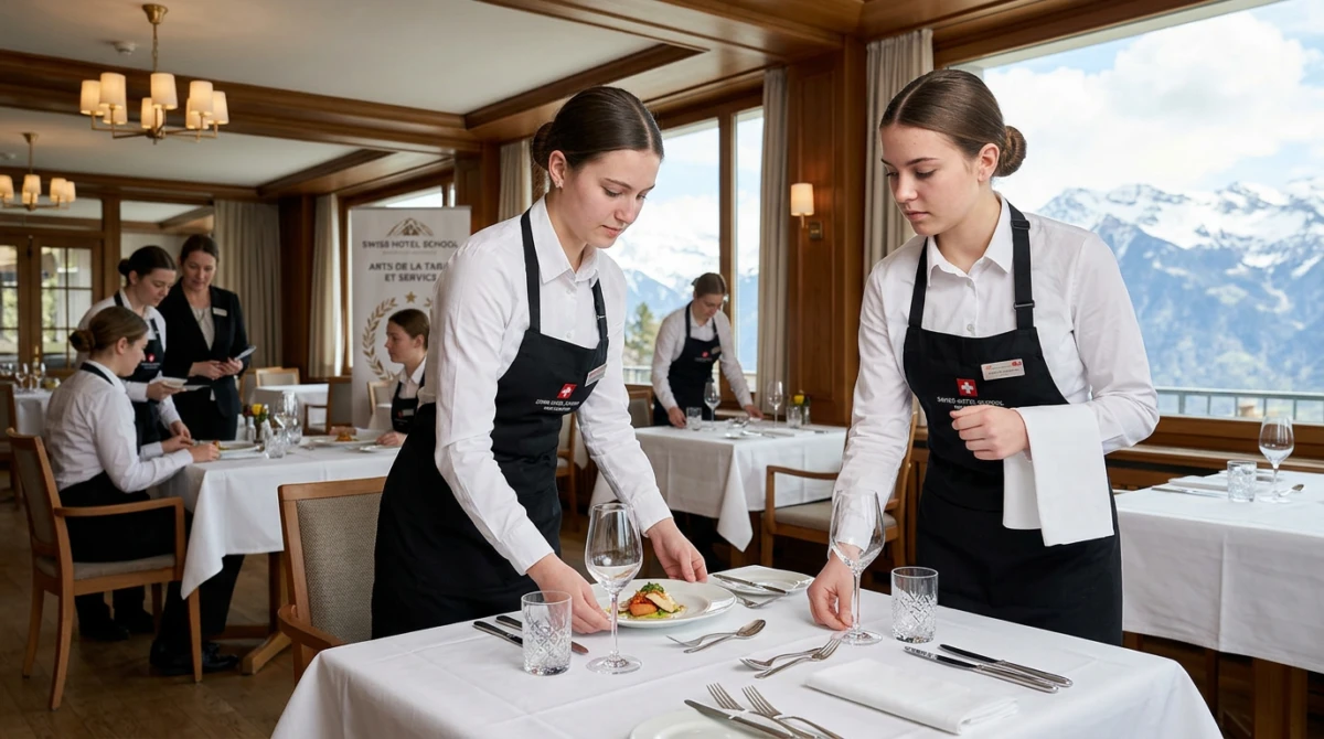 Top trường đào tạo Hospitality Management tại Thụy Sĩ 2 Sinh viên trong giờ thực hành nghiệp vụ chuyên nghiệp tại trường đào tạo Hospitality Management tại Thụy Sĩ - Hospitality Management tại Thụy Sĩ