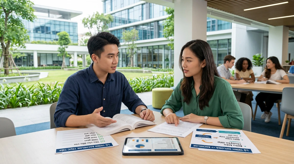 Môi trường học tập quốc tế đa dạng mang đến nhiều cơ hội phát triển cho sinh viên - Bachelor trực tiếp hay Diploma -> Bachelor