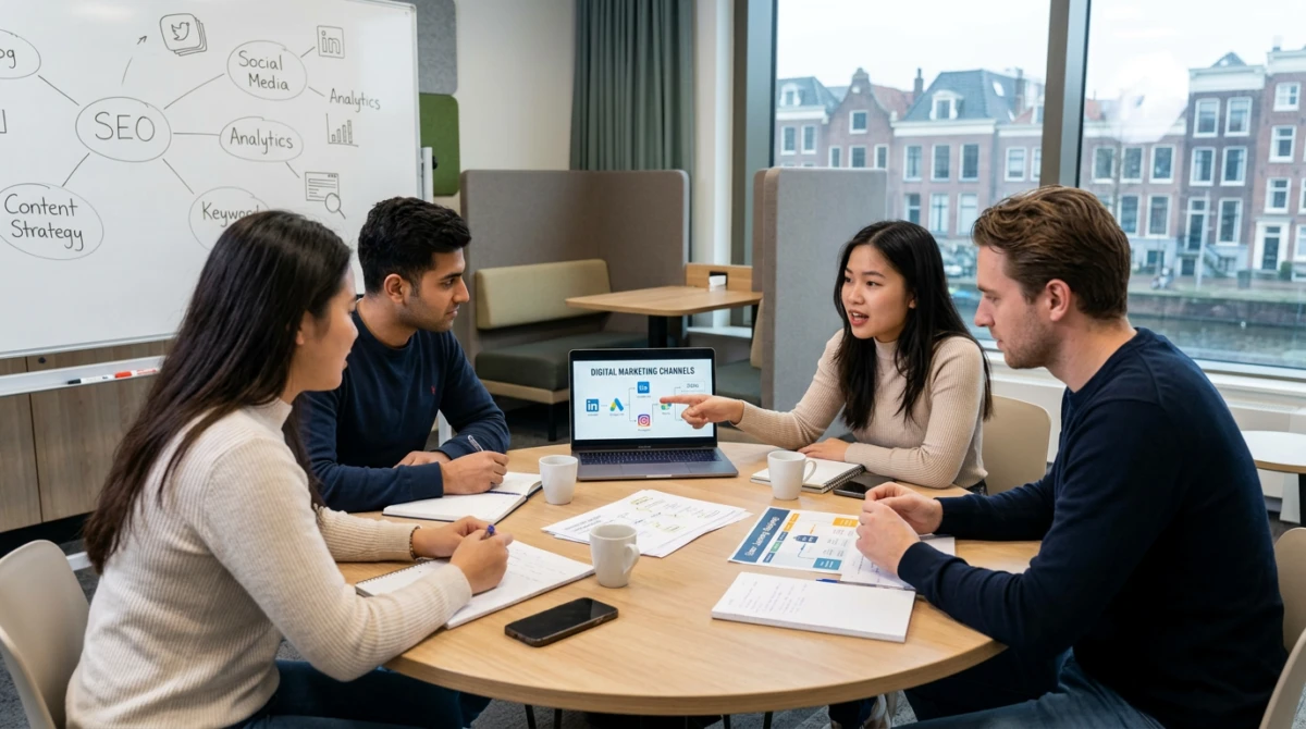 Du học Hà Lan ngành Digital Marketing: Chương trình, trường và lộ trình 2 Không gian thảo luận nhóm và làm việc dự án thực tế của sinh viên. - Du học Hà Lan ngành Digital Marketing
