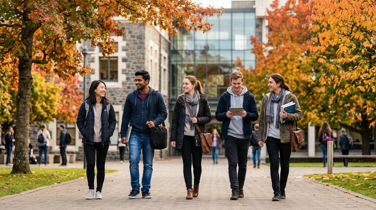 Du học New Zealand có được làm thêm không? 1 Sinh viên quốc tế tại New Zealand trong khuôn viên trường. - Du học New Zealand có được làm thêm không