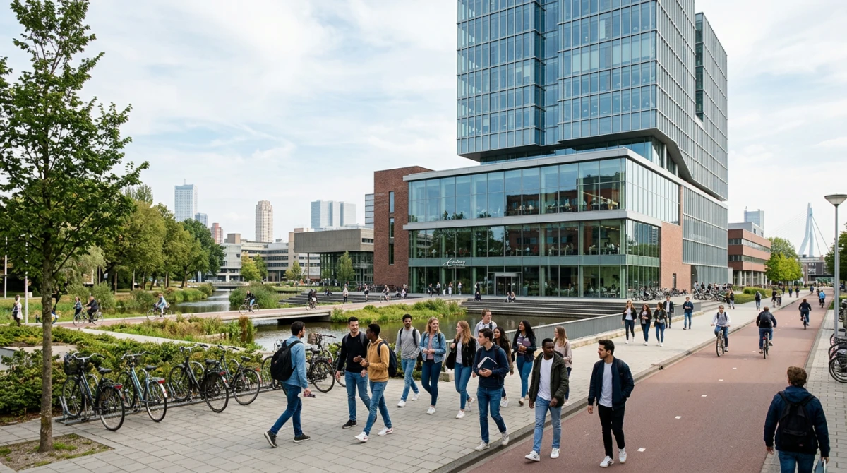 Khuôn viên hiện đại của Erasmus University Rotterdam, trung tâm đào tạo kinh tế hàng đầu - Du học Thạc sĩ Kế toán tại Hà Lan