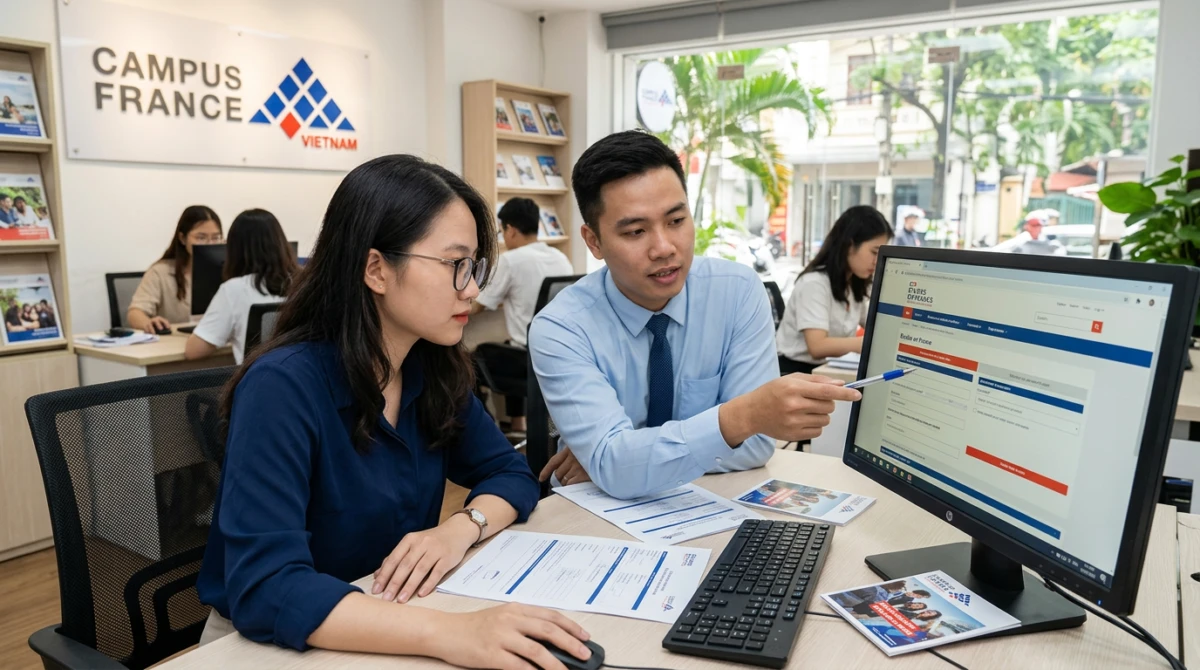 Du học Thạc sĩ Pháp 2026: Điều kiện, chi phí & việc làm tất tần tật A - Z 2 Quy trình Études en France là bước đệm pháp lý bắt buộc đối với du học sinh Việt Nam khi muốn theo học Thạc sĩ tại Pháp. - Du học Thạc sĩ Pháp 2026