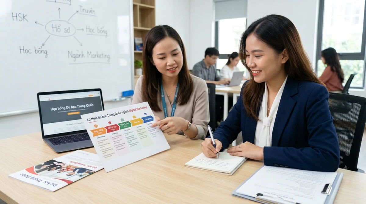 Quá trình chuẩn bị hồ sơ và tìm kiếm học bổng là bước đệm quan trọng cho hành trình du học - Du học Trung Quốc ngành Digital Marketing