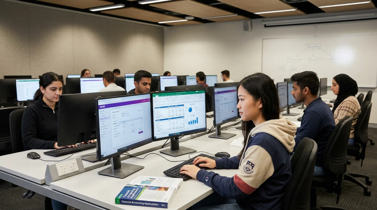 Du học Úc ngành Kế toán: Chương trình, trường và lộ trình 2 Học viên thực hành các nghiệp vụ kế toán chuyên nghiệp trên phần mềm hiện đại - Du học Úc ngành Kế toán