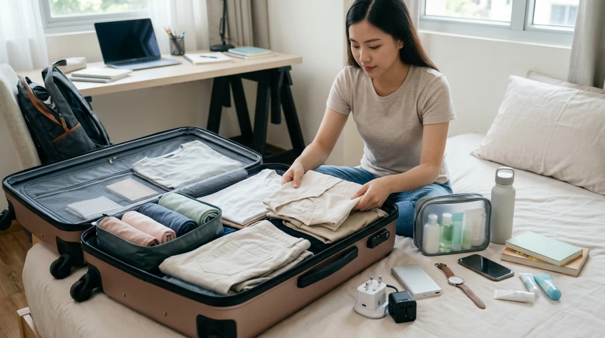 Hành lý du học Singapore cần gì? Danh sách chi tiết cho bạn 2 Sắp xếp hành lý xách tay và ký gửi khoa học theo quy định hàng không - Hành lý du học Singapore