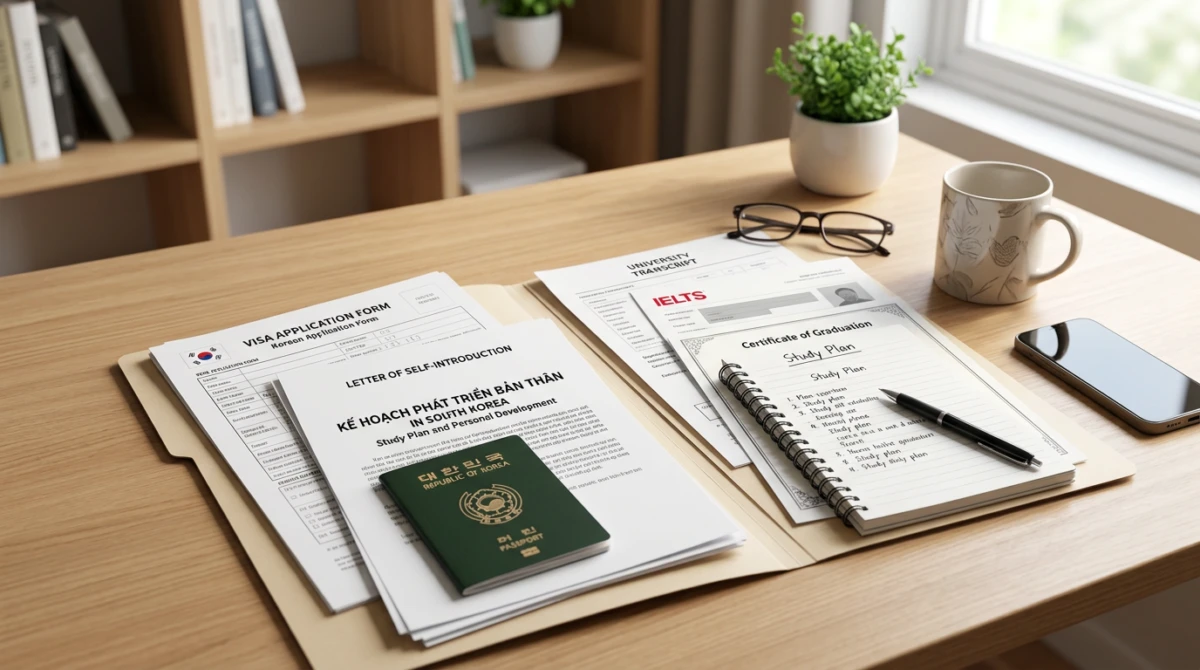 Hồ sơ xin visa du học Hàn Quốc - Nhóm giấy tờ học tập và kế hoạch phát triển bản thân - Hồ sơ xin visa du học Hàn Quốc