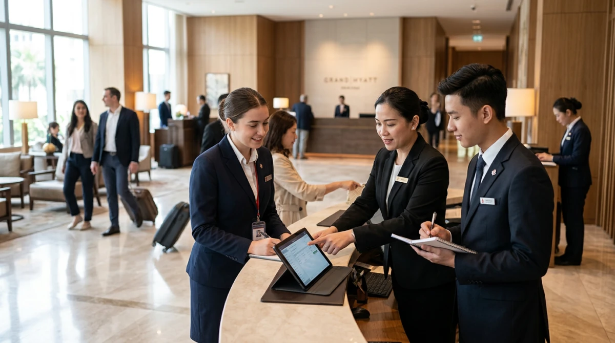 HTMi vs Les Roches: So sánh Hospitality, internship và học phí 2 Sinh viên trải nghiệm quy trình vận hành và thực tập chuyên nghiệp tại các tập đoàn khách sạn hàng đầu. - HTMi vs Les Roches