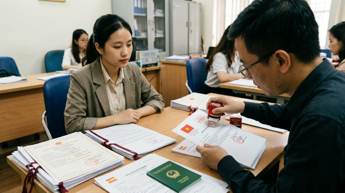 Hợp pháp hóa lãnh sự giấy tờ tại cơ quan ngoại giao là bước bắt buộc đối với công dân Việt Nam khi làm thủ tục du học Tây Ban Nha. - kinh nghiệm du học Tây Ban Nha