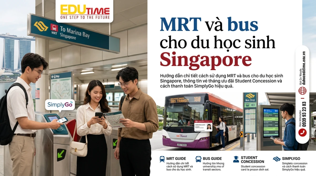 MRT và bus cho du học sinh Singapore