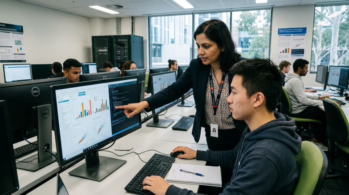 Top trường đào tạo Business Analytics tại Úc 2 Sinh viên thực hành các mô hình phân tích dữ liệu và thống kê - Business Analytics