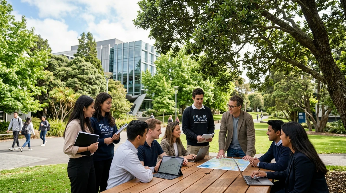 Khuôn viên hiện đại của The University of Auckland Business School - Top trường đào tạo Quản trị kinh doanh tại New Zealand