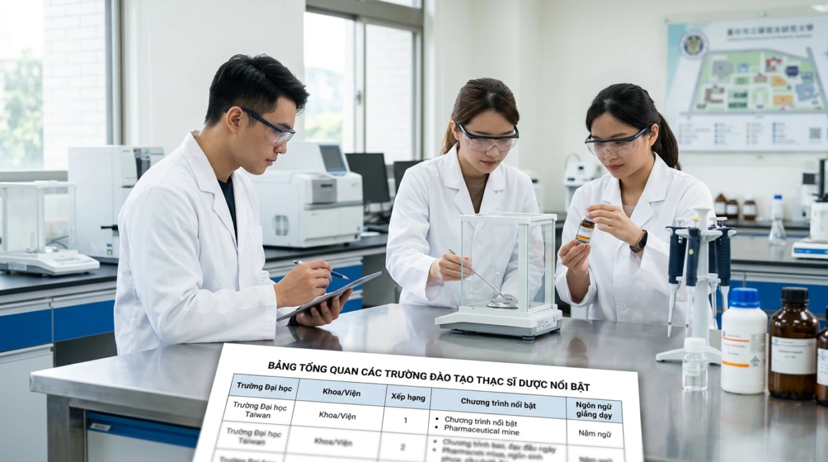 Top trường Thạc sĩ Dược tại Đài Loan 2 Thạc sĩ Dược tại Đài Loan - Bảng tổng quan các trường đào tạo Thạc sĩ Dược nổi bật - Thạc sĩ Dược tại Đài Loan