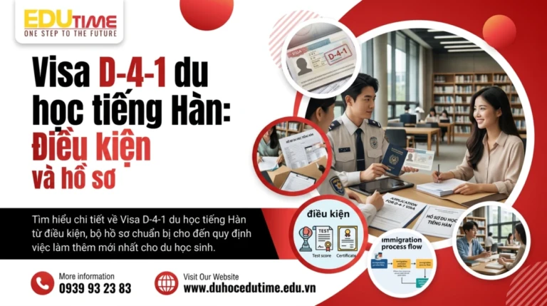Visa D-4-1 du học tiếng Hàn: Điều kiện và hồ sơ
